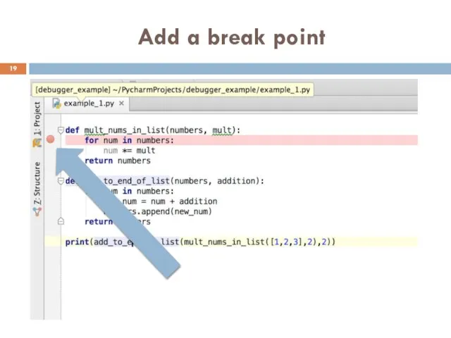 Add a break point
