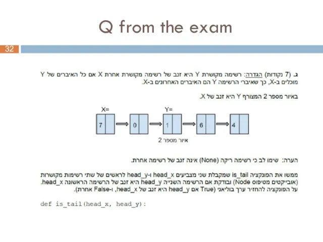 Q from the exam 32