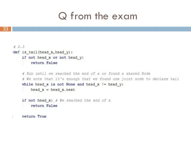 Q from the exam 33