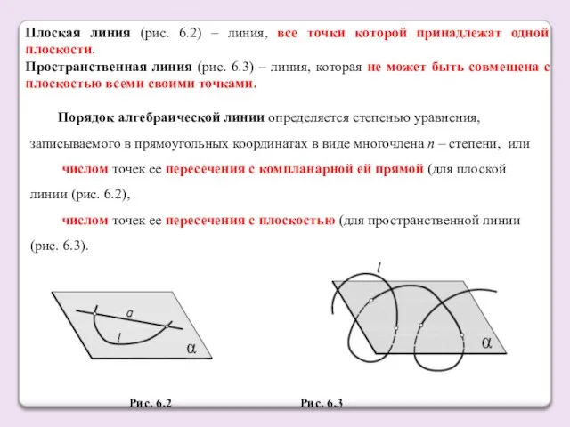 Порядок алгебраической линии определяется степенью уравнения, записываемого в прямоугольных координатах в