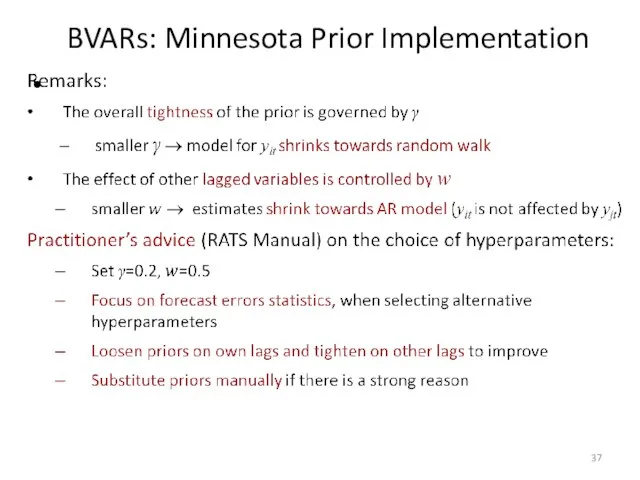 BVARs: Minnesota Prior Implementation