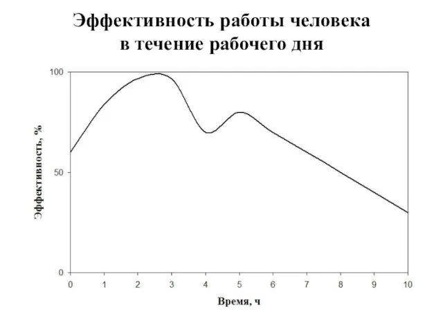 Эффективность работы человека в течение рабочего дня