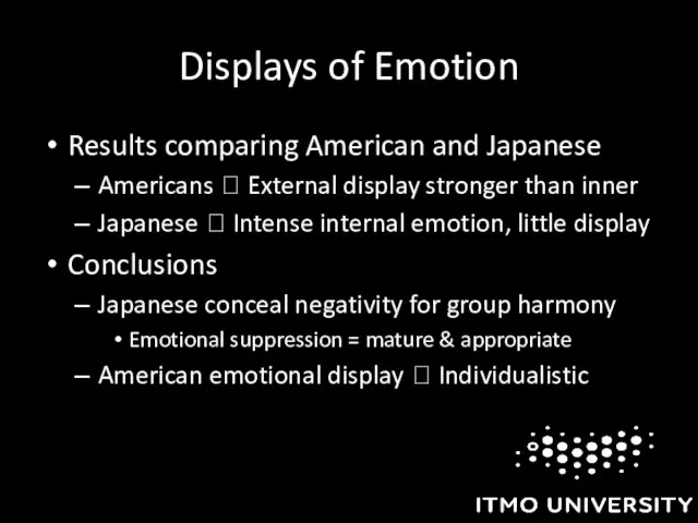 Displays of Emotion Results comparing American and Japanese Americans ? External