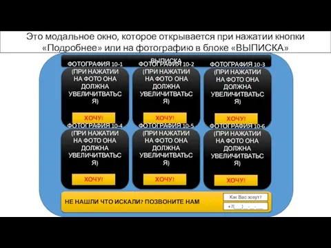 Это модальное окно, которое открывается при нажатии кнопки «Подробнее» или на