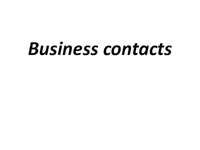 Business contacts
