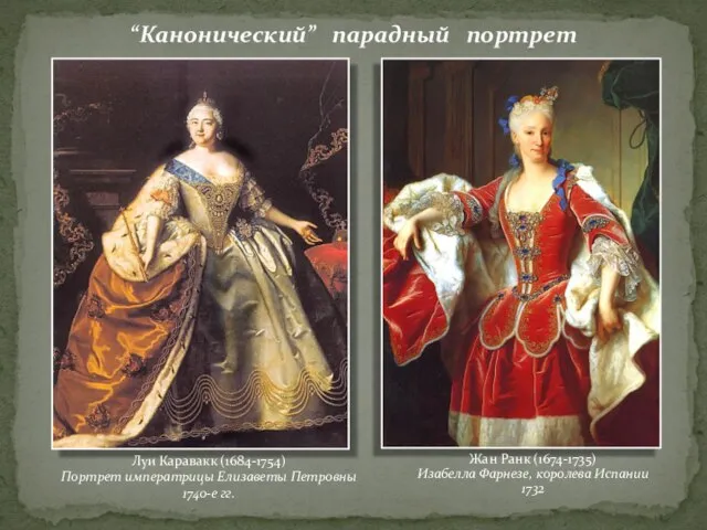 “Канонический” парадный портрет Луи Каравакк (1684-1754) Портрет императрицы Елизаветы Петровны 1740-е