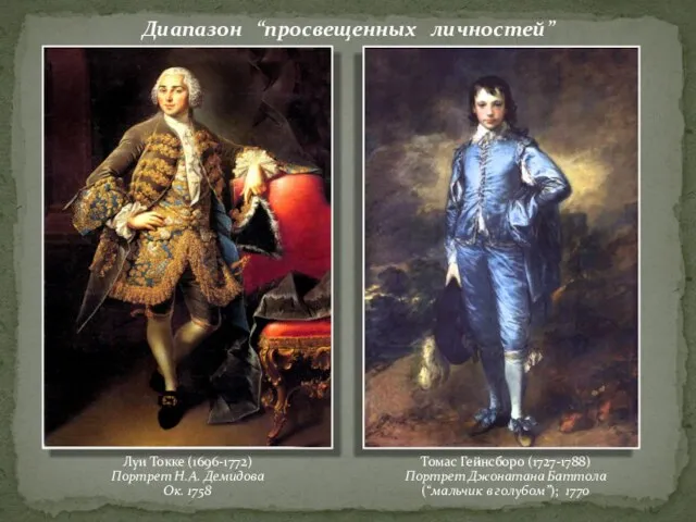 Диапазон “просвещенных личностей” Луи Токке (1696-1772) Портрет Н.А. Демидова Ок. 1758