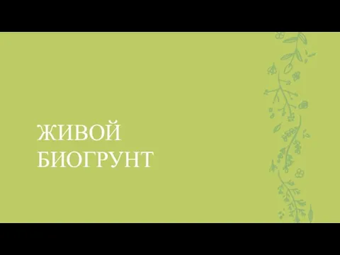 ЖИВОЙ БИОГРУНТ