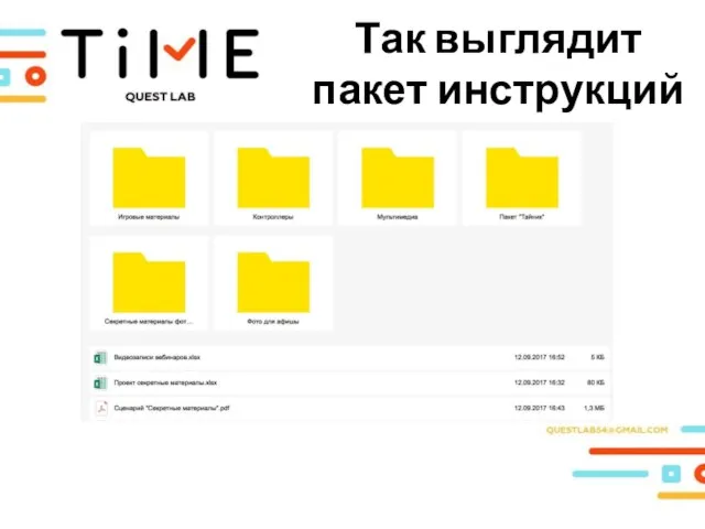 Так выглядит пакет инструкций