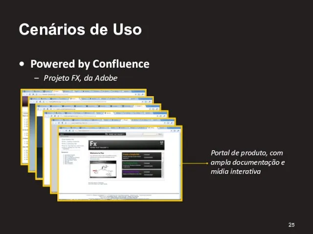 Cenários de Uso Powered by Confluence Projeto FX, da Adobe Portal