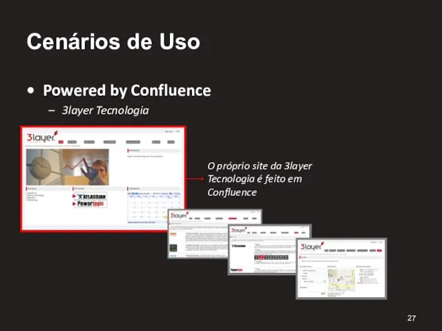 Cenários de Uso Powered by Confluence 3layer Tecnologia O próprio site