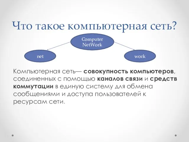 Что такое компьютерная сеть? Компьютерная сеть— совокупность компьютеров, соединенных с помощью