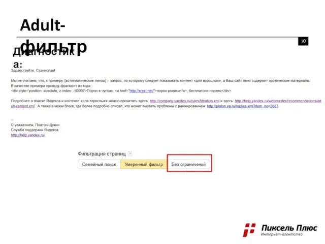 Adult-фильтр Диагностика: