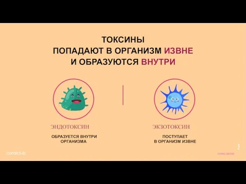 ТОКСИНЫ ПОПАДАЮТ В ОРГАНИЗМ ИЗВНЕ И ОБРАЗУЮТСЯ ВНУТРИ ЭКЗОТОКСИН ЭНДОТОКСИН ОБРАЗУЕТСЯ