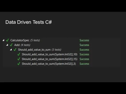 Data Driven Tests C#