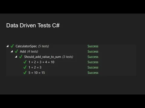 Data Driven Tests C#