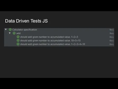 Data Driven Tests JS