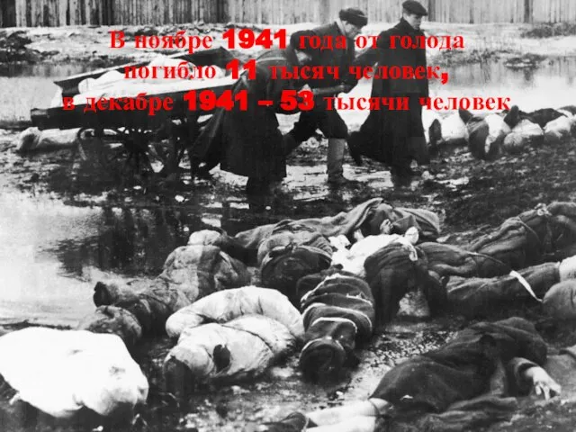 В ноябре 1941 года от голода погибло 11 тысяч человек, в