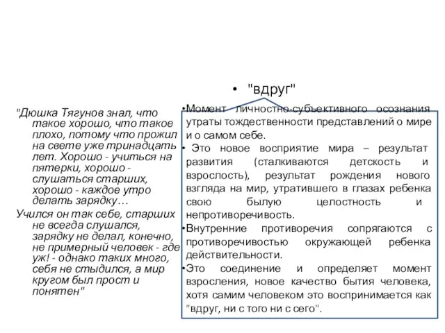 "Дюшка Тягунов знал, что такое хорошо, что такое плохо, потому что