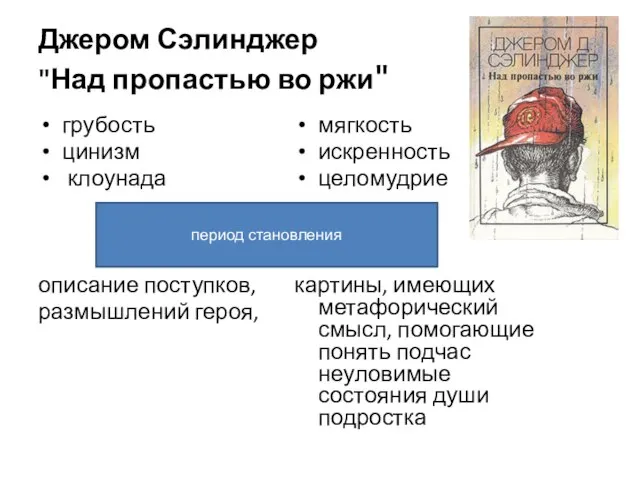 Джером Сэлинджер "Над пропастью во ржи" грубость цинизм клоунада описание поступков,