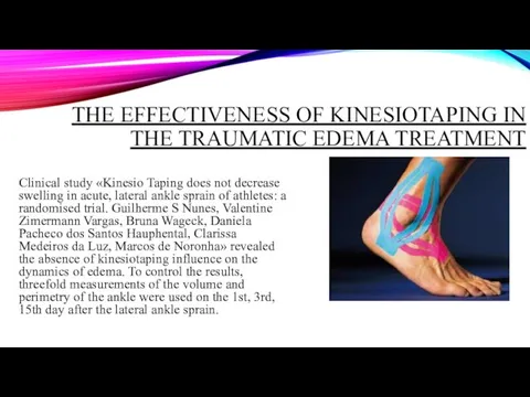 THE EFFECTIVENESS OF KINESIOTAPING IN THE TRAUMATIC EDEMA TREATMENT Clinical study