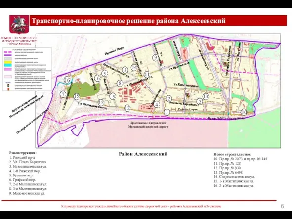 ё ё ё Транспортно-планировочное решение района Алексеевский К проекту планировки участка