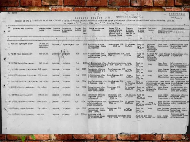 Фамилия Петренко Имя Петр Отчество Иванович Дата рождения/Возраст __.__.1926 Место рождения