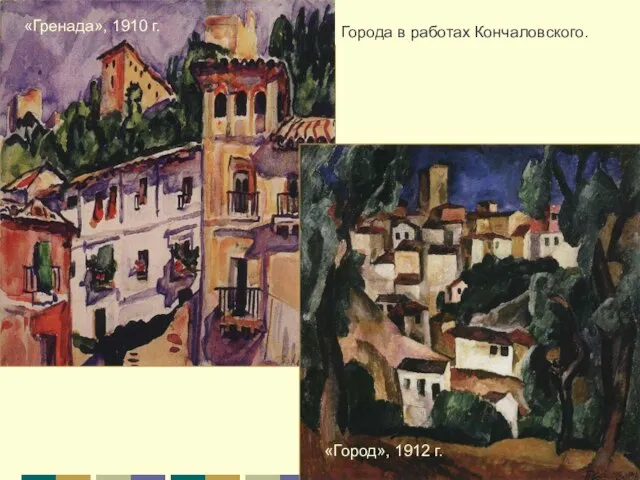 «Гренада», 1910 г. «Город», 1912 г. Города в работах Кончаловского.