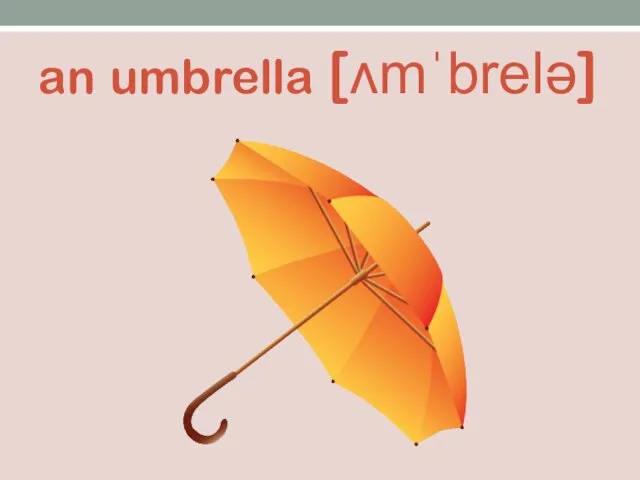 an umbrella [ʌmˈbrelə]