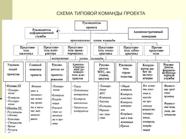 СХЕМА ТИПОВОЙ КОМАНДЫ ПРОЕКТА