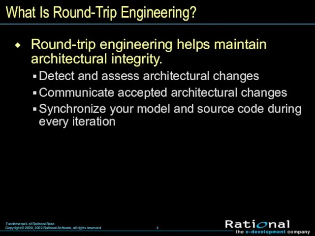 What Is Round-Trip Engineering? Round-trip engineering helps maintain architectural integrity. Detect