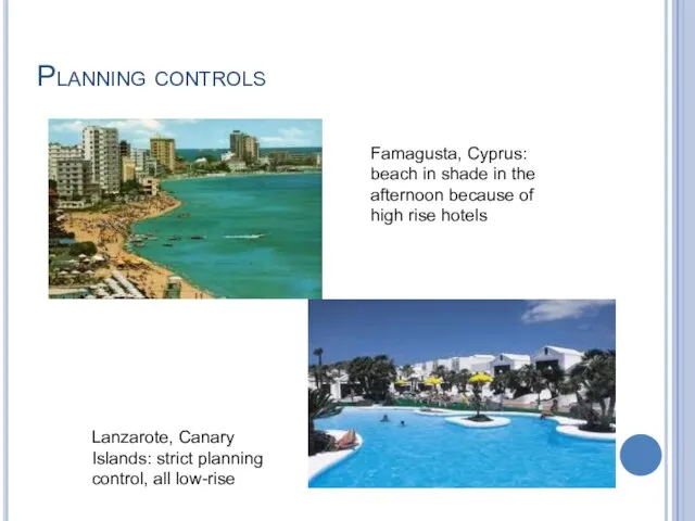 Planning controls Famagusta, Cyprus: beach in shade in the afternoon because