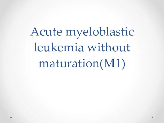 Acute myeloblastic leukemia without maturation(M1)