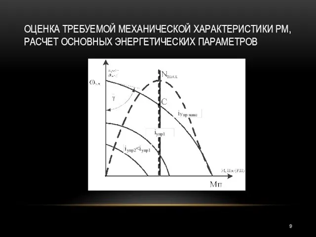 ОЦЕНКА ТРЕБУЕМОЙ МЕХАНИЧЕСКОЙ ХАРАКТЕРИСТИКИ РМ, РАСЧЕТ ОСНОВНЫХ ЭНЕРГЕТИЧЕСКИХ ПАРАМЕТРОВ