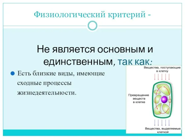 Физиологический критерий - Не является основным и единственным, так как: Есть