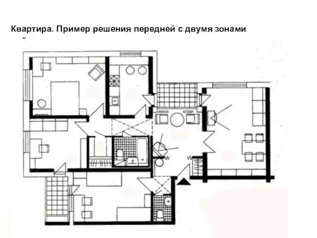 Квартира. Пример решения передней с двумя зонами