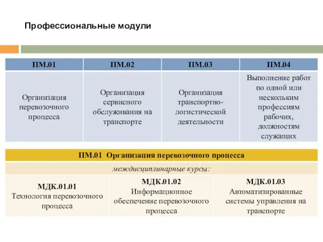 Профессиональные модули