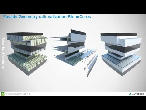 Facade Geometry rationalization RhinoCeros Zaha Hadid Architects