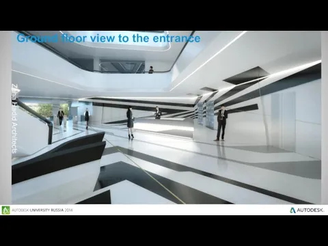 Ground floor view to the entrance Zaha Hadid Architects