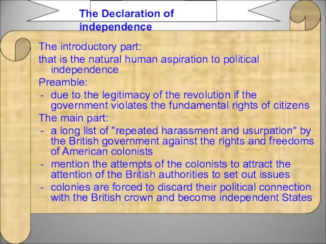 The introductory part: that is the natural human aspiration to political