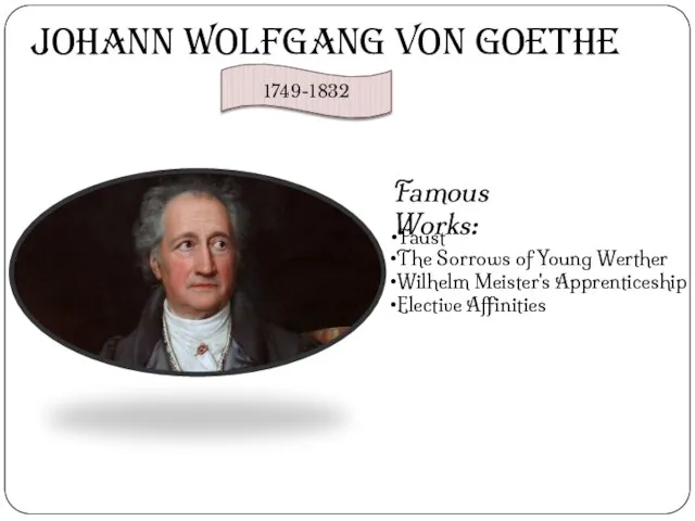 Johann Wolfgang von Goethe Faust The Sorrows of Young Werther Wilhelm