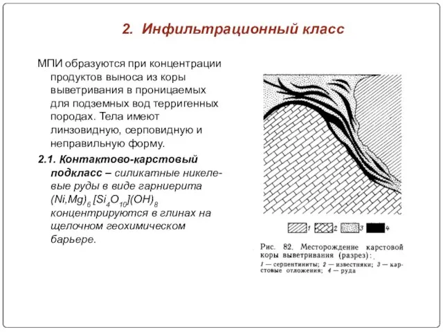 2. Инфильтрационный класс МПИ образуются при концентрации продуктов выноса из коры