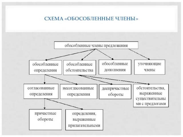 СХЕМА «ОБОСОБЛЕННЫЕ ЧЛЕНЫ»