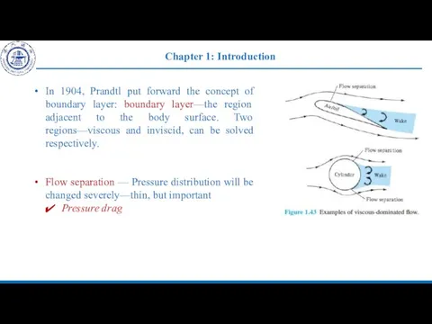 Chapter 1: Introduction In 1904, Prandtl put forward the concept of