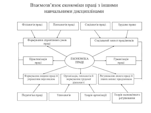 Взаємозв’язок економіки праці з іншими навчальними дисциплінами