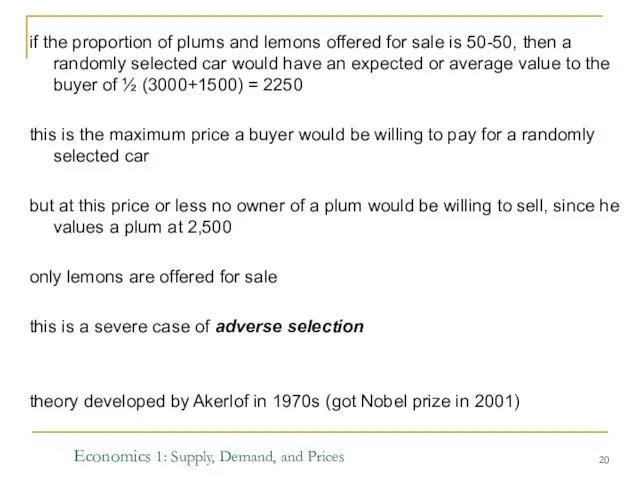 Economics 1: Supply, Demand, and Prices if the proportion of plums