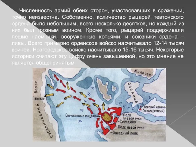 Численность армий обеих сторон, участвовавших в сражении, точно неизвестна. Собственно, количество