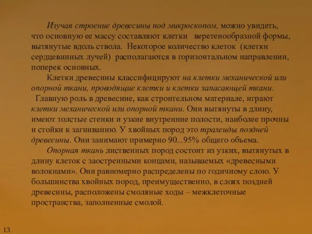 Изучая строение древесины под микроскопом, можно увидеть, что основную ее массу