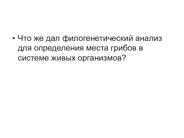 Что же дал филогенетический анализ для определения места грибов в системе живых организмов?