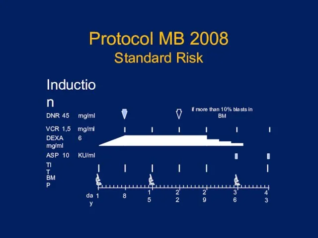 Induction DNR 45 mg/mІ VCR 1,5 mg/mІ DEXA 6 mg/mІ ASP